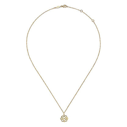 Gabriel & Co. Yellow Gold Floral Necklace