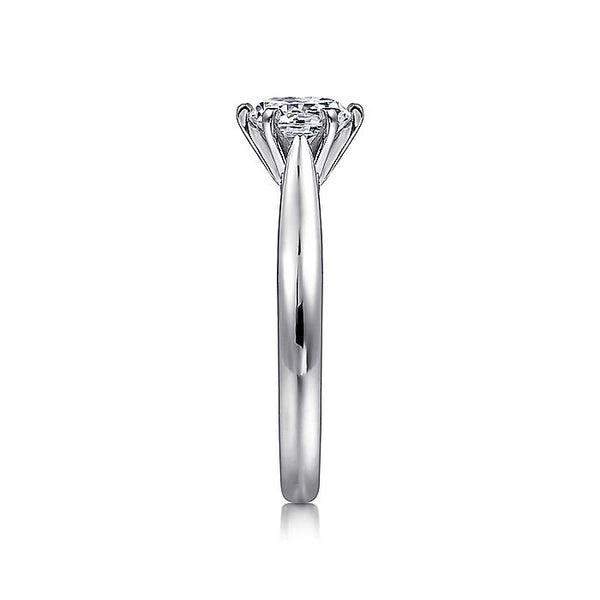 Gabriel & Co. 14 Karat White Gold Solitaire Semi-Mount Engagement Ring