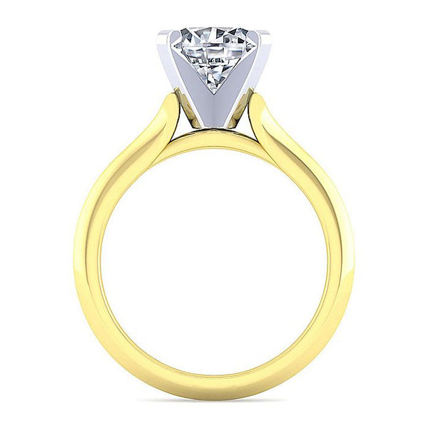Gabriel & Co. 14 Karat White and Yellow Gold Round Solitaire Semi- Mount Engagement Ring