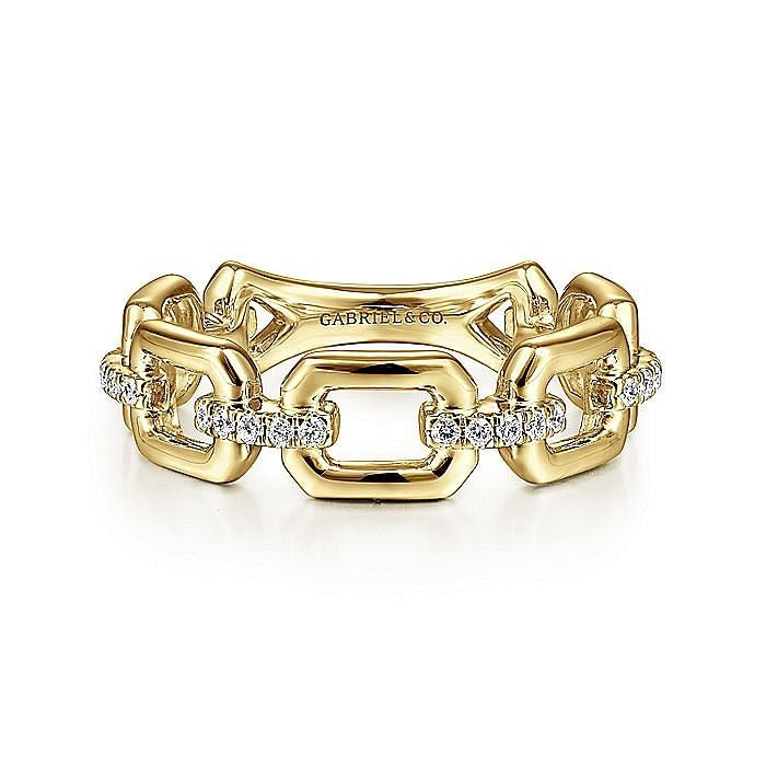 Gabriel & Co.Yellow Gold Polished Chain Link Stackable Band