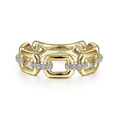 Gabriel & Co.Yellow Gold Polished Chain Link Stackable Band