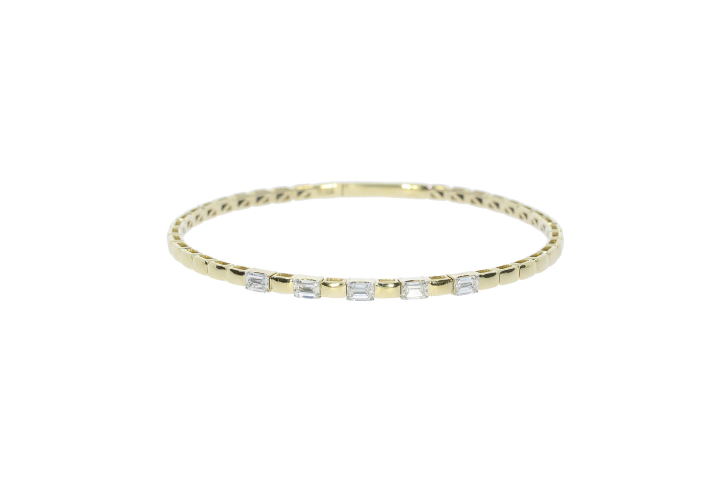 Yellow Gold Diamond Bangle Bracelet - Diamond Bracelets
