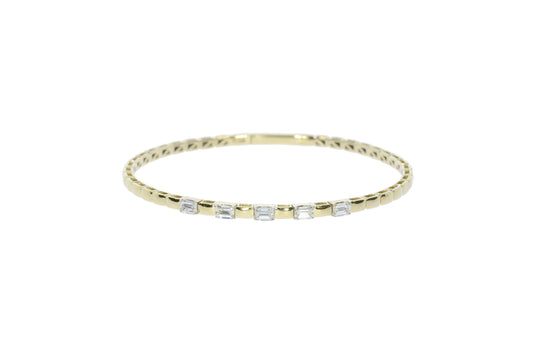 Yellow Gold Diamond Bangle Bracelet - Diamond Bracelets