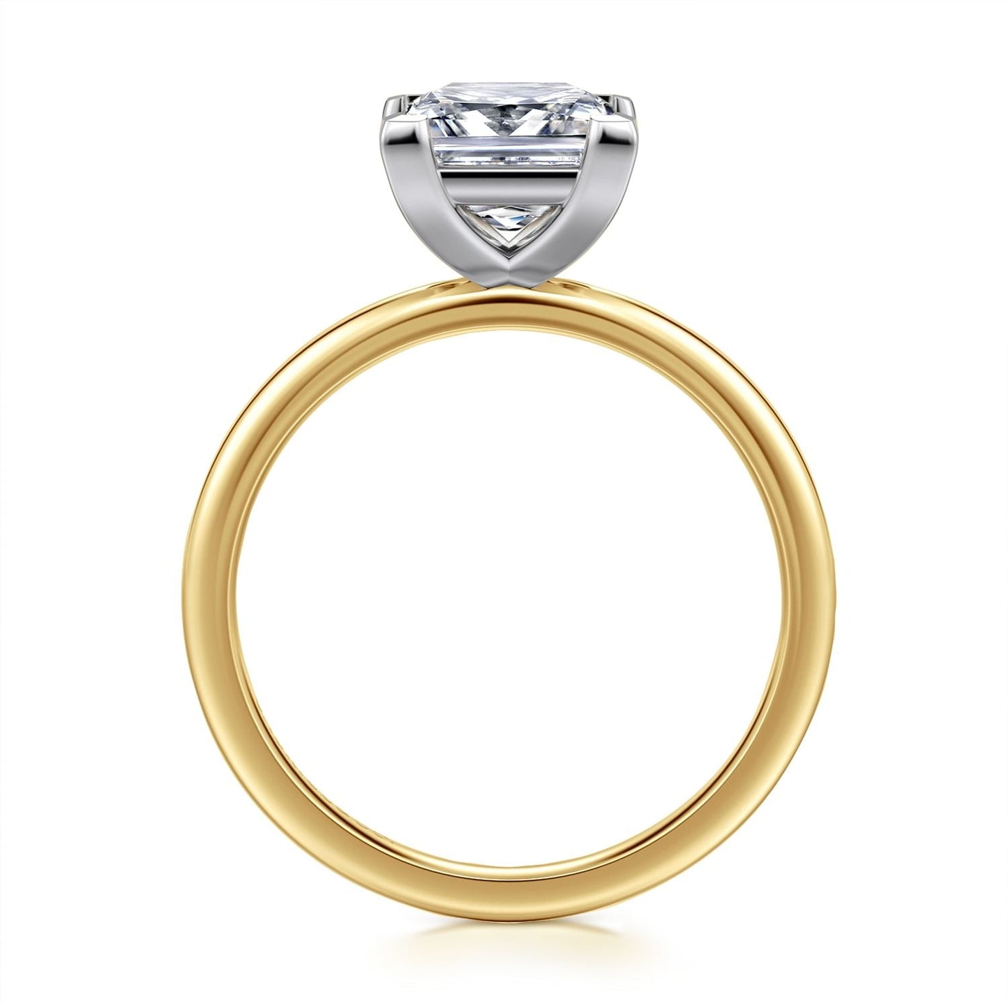 Gabriel & Co. Princess Cut Semi-Mount Engagement Ring - Gold Remounts