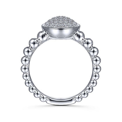 Gabriel & Co Sterling Silver White Sapphire Pavé Oval Ring