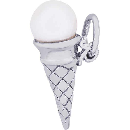 Rembrandt Ice Cream Cone Charm - Silver Charms