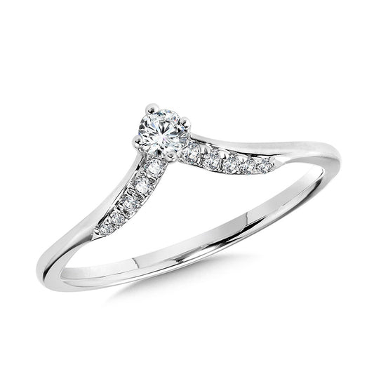White Gold Diamond Chevron Band