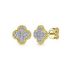 Gabriel & Co Yellow Gold Twisted Rope Diamond Stud Earrings