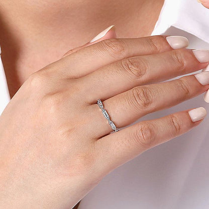 Gabriel & Co. 14 Karat White Gold Diamond Anniversary Band