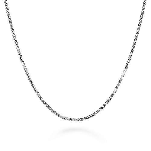 Gabriel & Co Sterling Silver Mens Wheat Chain Necklace - Gents Necklace
