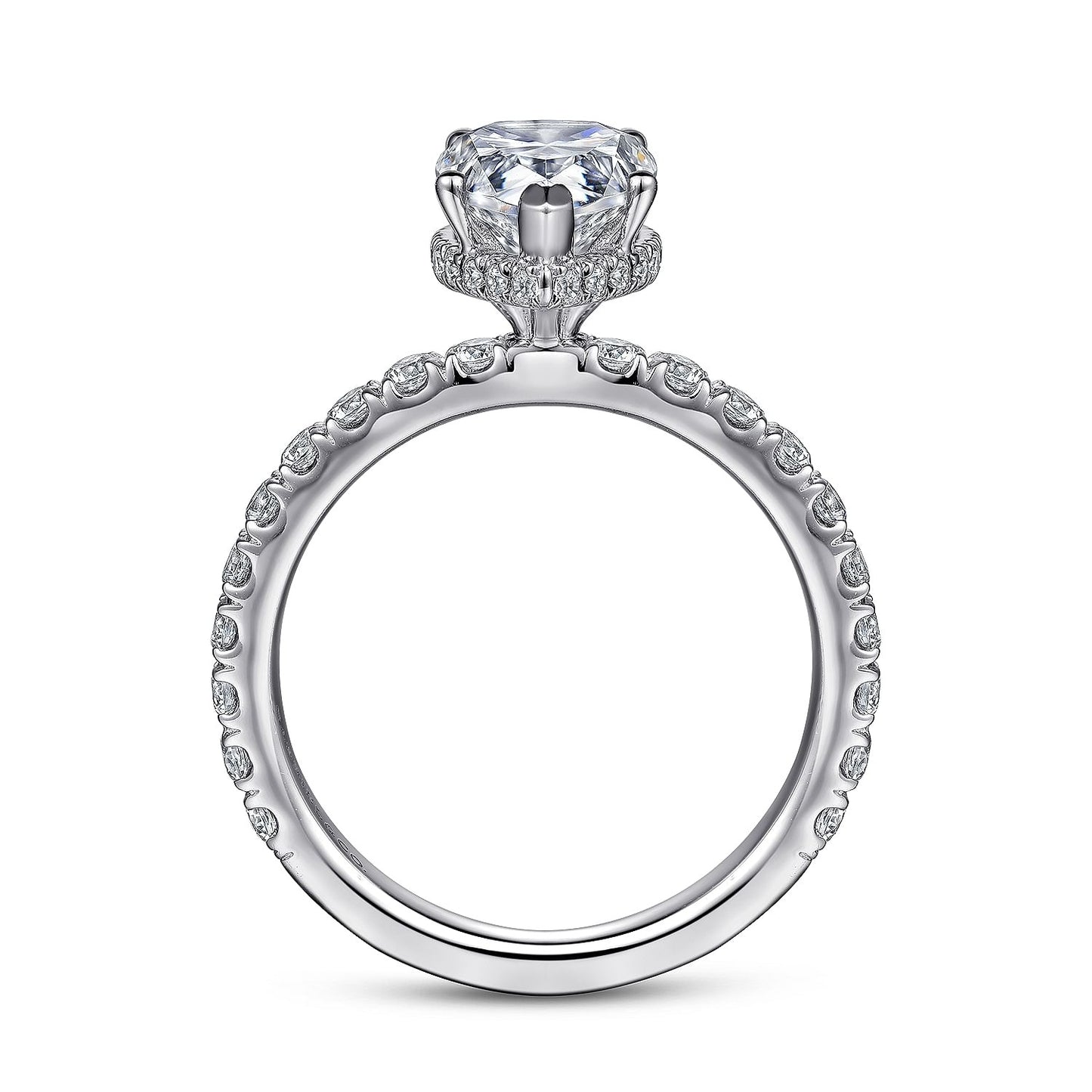 Gabriel & Co Pear Semi-Mount Engagement Ring - Diamond Semi-Mount Rings