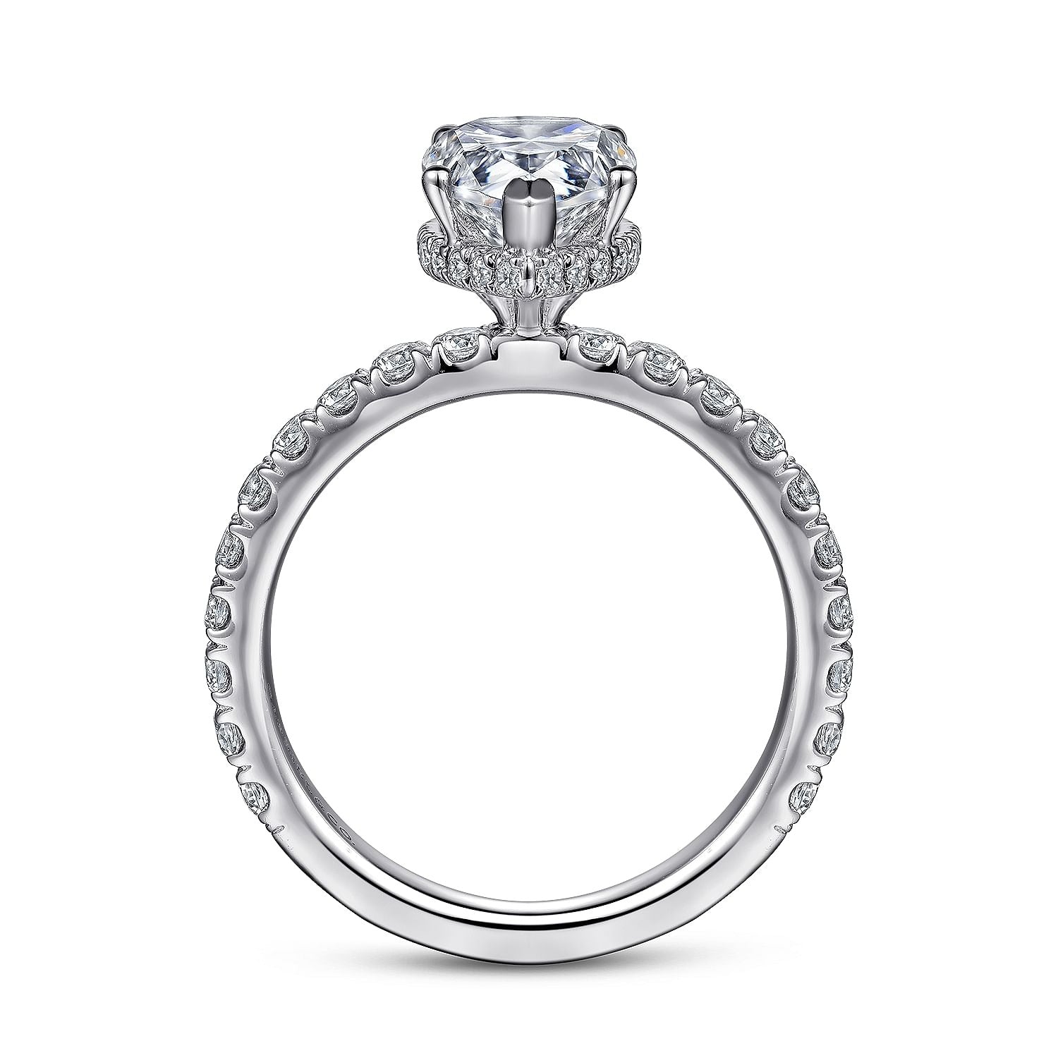 Gabriel & Co Pear Semi-Mount Engagement Ring - Diamond Semi-Mount Rings