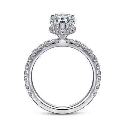 Gabriel & Co Pear Semi-Mount Engagement Ring - Diamond Semi-Mount Rings