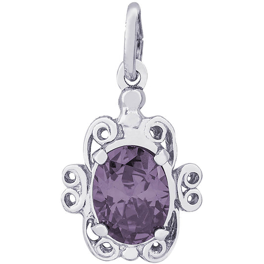 Rembrandt June Birthstone Charm - Silver Charms