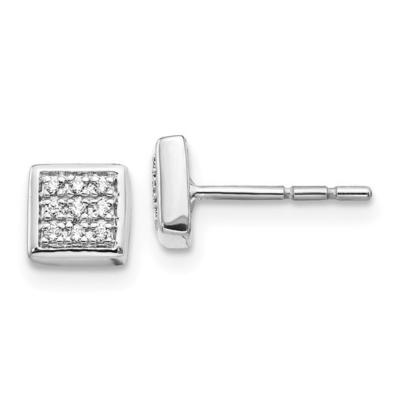14 Karat White Gold Diamond Post Earrings