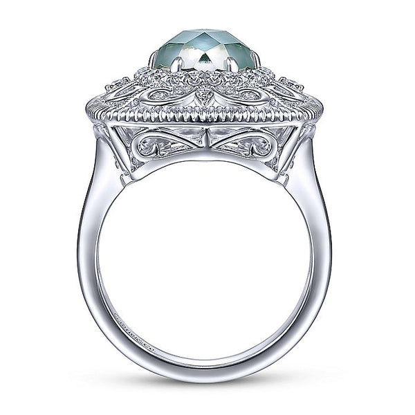 Gabriel & Co Sterling Silver Filigree Gemstone Ring