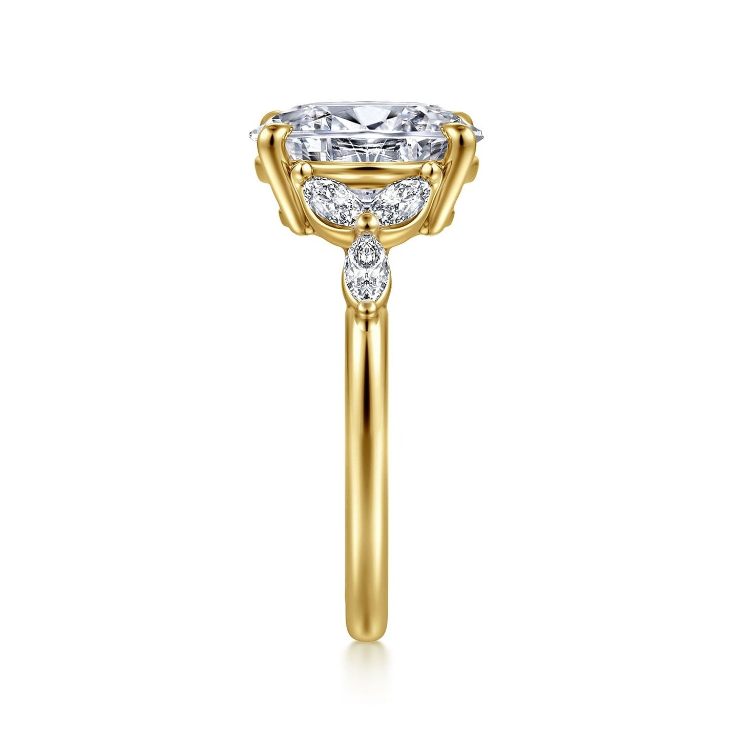 Gabriel & Co. Oval Semi-Mount Engagement Ring - Diamond Semi-Mount Rings