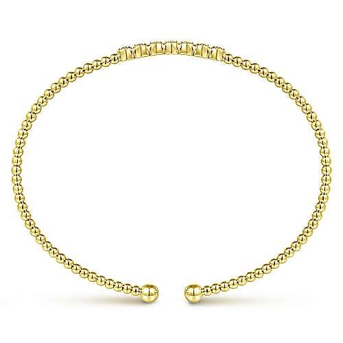 Gabriel & Co Bujukan Bead Cuff Bracelet with Cluster Diamond Stations - Diamond Bracelets