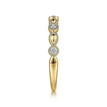 Gabriel & Co. Yellow Gold Diamond Marquise Shaped Stackable Ring