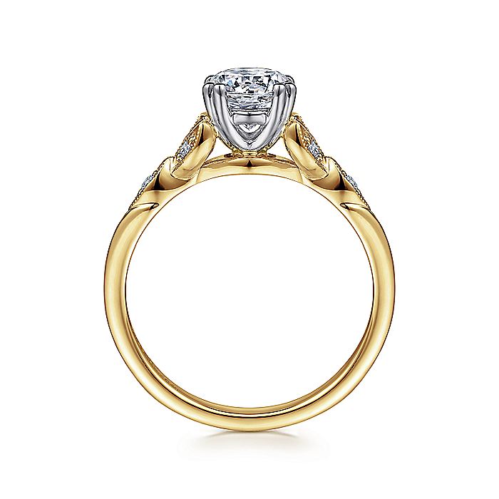 Gabriel & Co. 14 Karat Yellow Gold Round Semi-Mount Engagement Ring