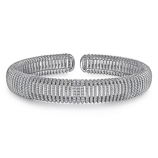 Gabriel & Co Yellow Gold Diamond Rope Bangle