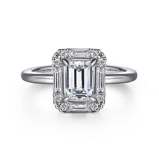 Gabriel & Co White Gold Deco Semi-Mount Engagement Ring