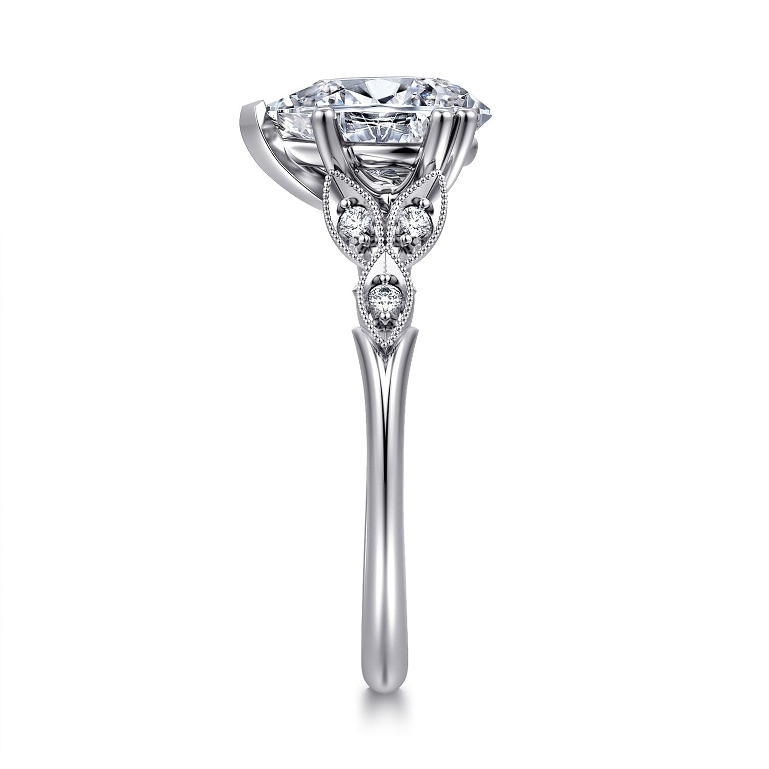 Gabriel & Co. Pear Shaped Semi-Mount Engagement Ring - Diamond Semi-Mount Rings