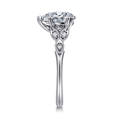 Gabriel & Co. Pear Shaped Semi-Mount Engagement Ring - Diamond Semi-Mount Rings