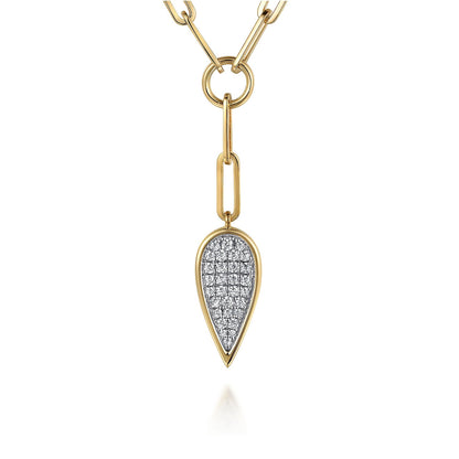 Gabriel & Co. Yellow and White Gold Diamond Necklace - Diamond Necklaces