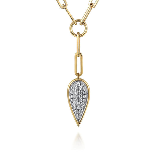 Gabriel & Co. Yellow and White Gold Diamond Necklace
