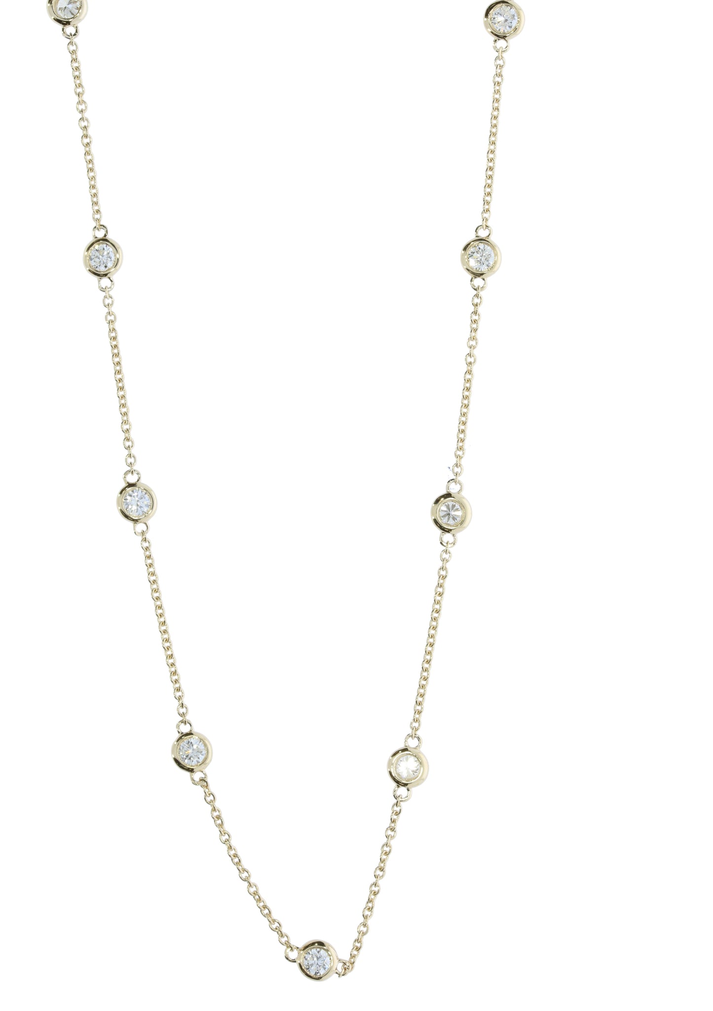 Ladies 20 Inch Diamond Station Necklace - Diamond Necklaces