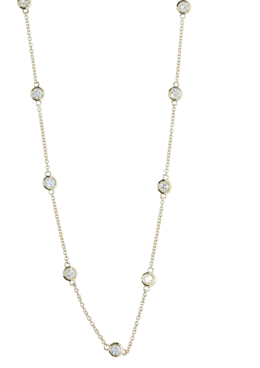 Ladies 20 Inch Diamond Station Necklace