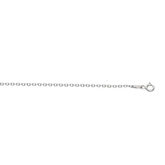 Sterling Silver Rhodium Finished 20 Inch 1.5mm Polish Diamond Cut Cable Chain With Lobster Clasp