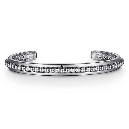 Gabriel & Co Sterling Silver Open Cuff Bracelet with Beaded Center