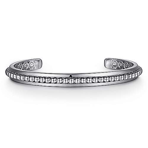 Gabriel & Co Sterling Silver Open Cuff Bracelet with Beaded Center