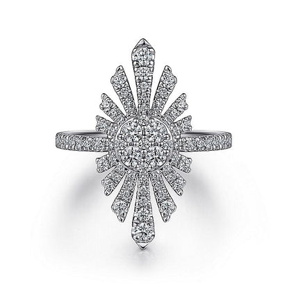 Gabriel & Co White Gold Diamond Starburst Ring