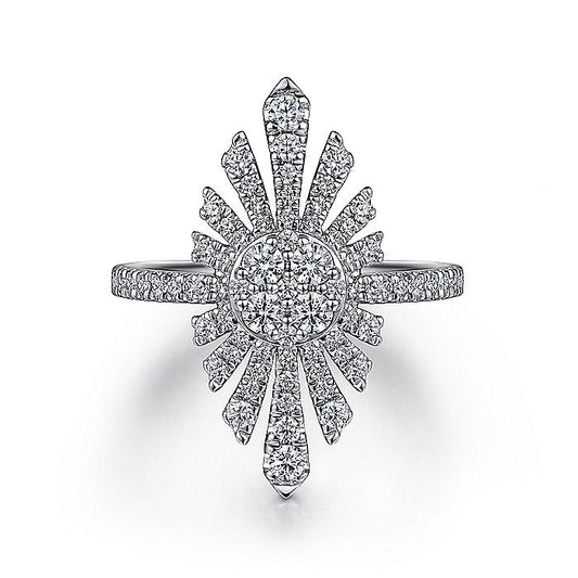 Gabriel & Co White Gold Diamond Starburst Ring