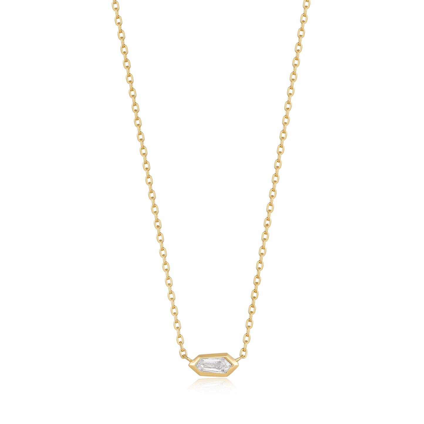 Ania Haie Gold Sparkle Emblem Chain Necklace - Silver Necklace
