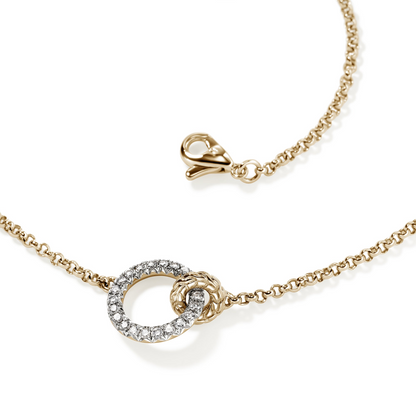 John Hardy Yellow Gold Essential Pavé Necklace