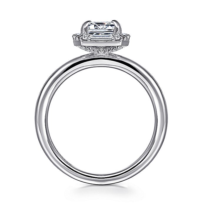 Gabriel & Co White Gold Deco Semi-Mount Engagement Ring