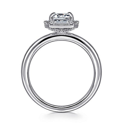Gabriel & Co White Gold Deco Semi-Mount Engagement Ring