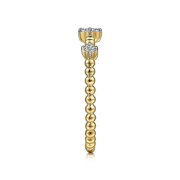 Gabriel & Co. 14 Karat Yellow Gold Diamond Station Bujukan Ring