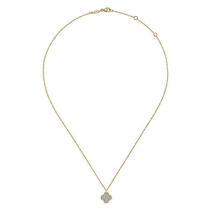 Gabriel & Co Clover Shaped Diamond Necklace