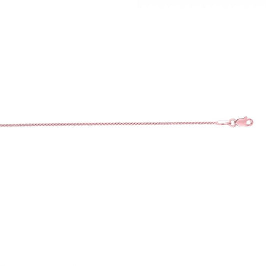 14 Karat Rose Gold 18 Inch 1mm Wheat Chain With Lobster Clasp - Gold Chains