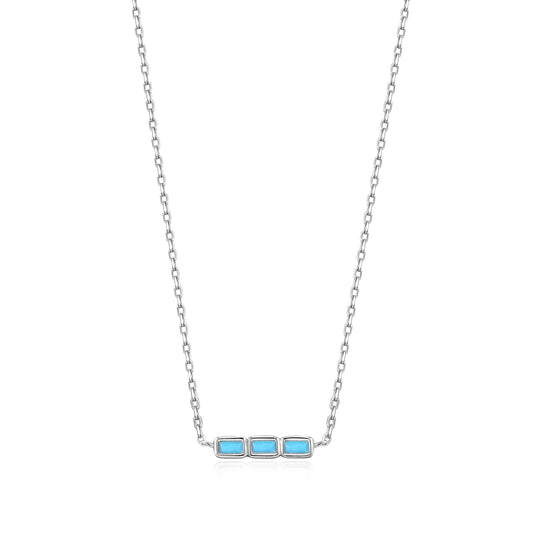Ania Haie Turquoise Silver Bar Necklace - Silver Necklace