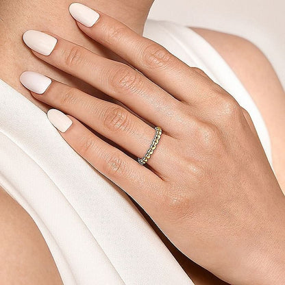Gabriel & Co. Yellow Gold Bujukan Bead Ring