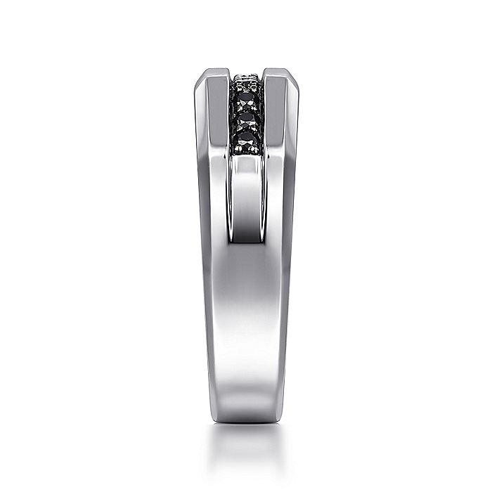 Gabriel & Co Sterling Silver Ring with Black Spinel - Gents Silver Ring