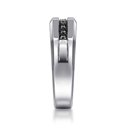 Gabriel & Co Sterling Silver Ring with Black Spinel - Gents Silver Ring
