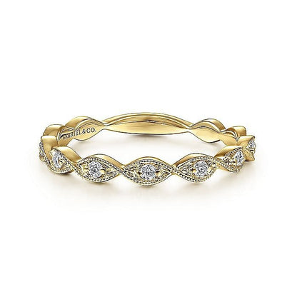 Gabriel & Co. Yellow Gold Stackable Diamond Ring