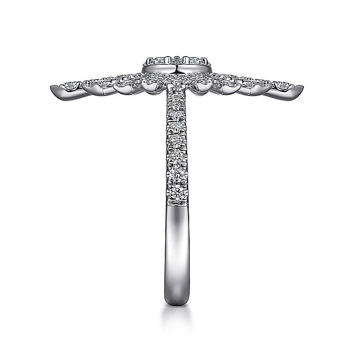 Gabriel & Co White Gold Diamond Starburst Ring